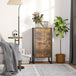 Wooden Chest Of 3 Drawers 39cm Wide With Metal Frame - Velmora