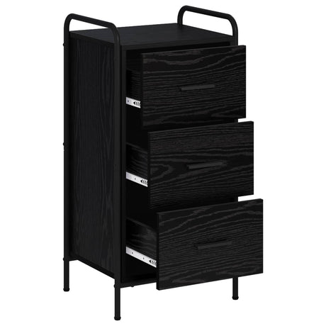 Wooden Chest Of 3 Drawers 40cm Wide With Steel Frame - Vantage Home