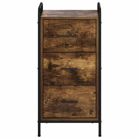 Wooden Chest Of 3 Drawers 40cm Wide With Steel Frame - Vantage Home