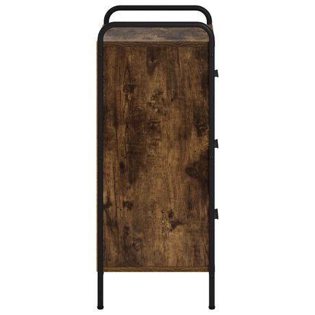 Wooden Chest Of 3 Drawers 40cm Wide With Steel Frame - Vantage Home