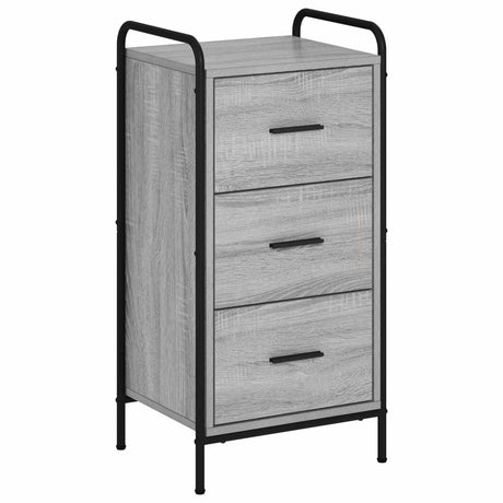 Wooden Chest Of 3 Drawers 40cm Wide With Steel Frame - Vantage Home