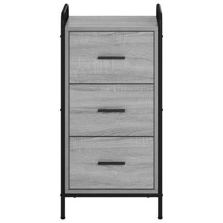 Wooden Chest Of 3 Drawers 40cm Wide With Steel Frame - Vantage Home