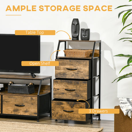 Wooden Chest Of 3 Drawers 44.5cm Wide - Velmora