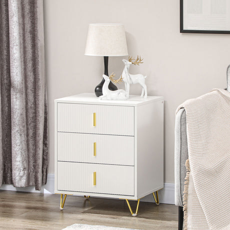 Wooden Chest Of 3 Drawers 50cm Wide in Set Of 2 - Velmora