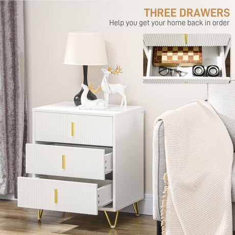 Wooden Chest Of 3 Drawers 50cm Wide in Set Of 2 - Velmora