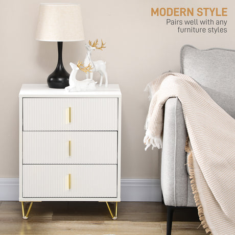Wooden Chest Of 3 Drawers 50cm Wide in Set Of 2 - Velmora