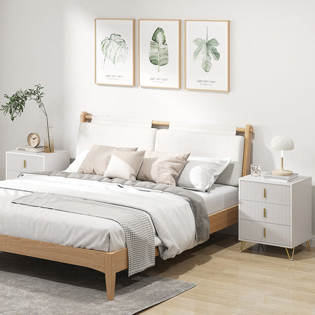 Wooden Chest Of 3 Drawers 50cm Wide in Set Of 2 - Velmora