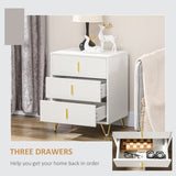 Wooden Chest Of 3 Drawers 50cm Wide - Velmora
