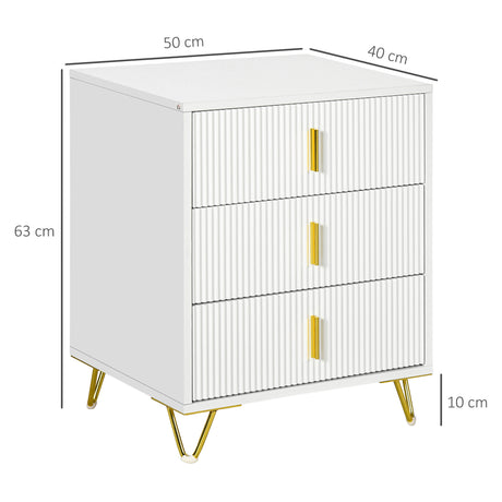 Wooden Chest Of 3 Drawers 50cm Wide - Velmora