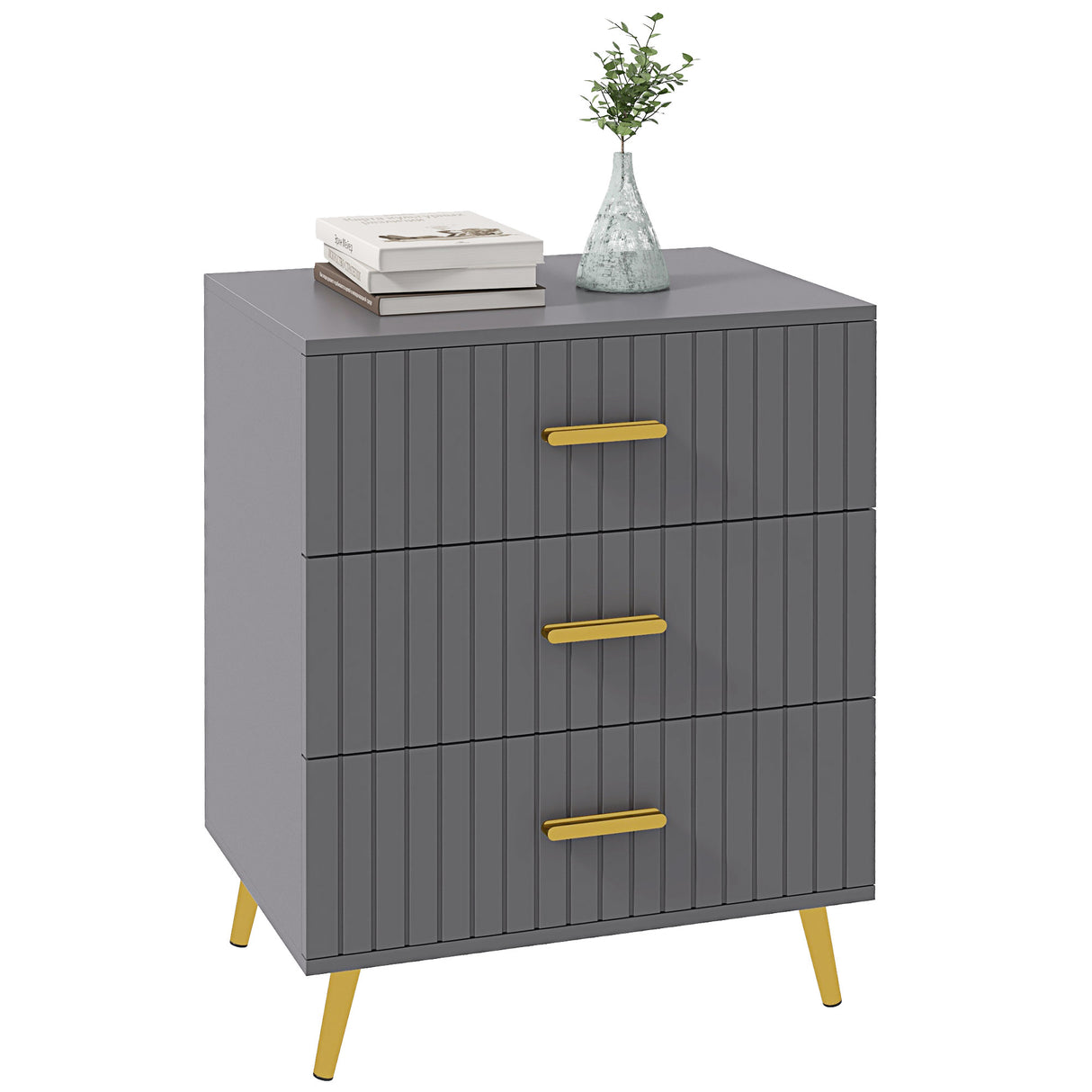 Wooden Chest Of 3 Drawers 60cm Wide - Velmora