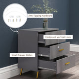 Wooden Chest Of 3 Drawers 60cm Wide - Velmora
