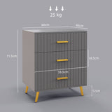 Wooden Chest Of 3 Drawers 60cm Wide - Velmora
