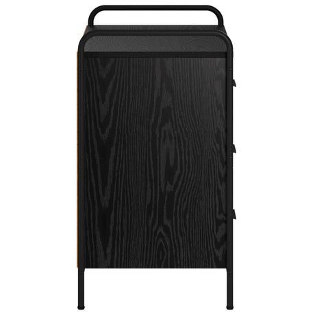 Wooden Chest Of 3 Drawers 70cm Wide With Steel Frame - Vantage Home
