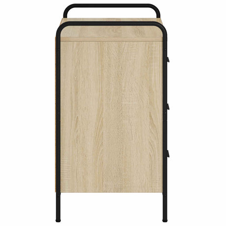 Wooden Chest Of 3 Drawers 70cm Wide With Steel Frame - Vantage Home
