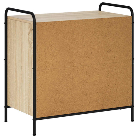 Wooden Chest Of 3 Drawers 70cm Wide With Steel Frame - Vantage Home