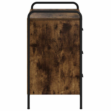 Wooden Chest Of 3 Drawers 70cm Wide With Steel Frame - Vantage Home