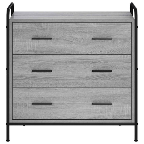Wooden Chest Of 3 Drawers 70cm Wide With Steel Frame - Vantage Home