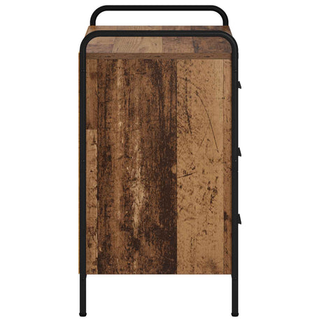Wooden Chest Of 3 Drawers 70cm Wide With Steel Frame - Vantage Home