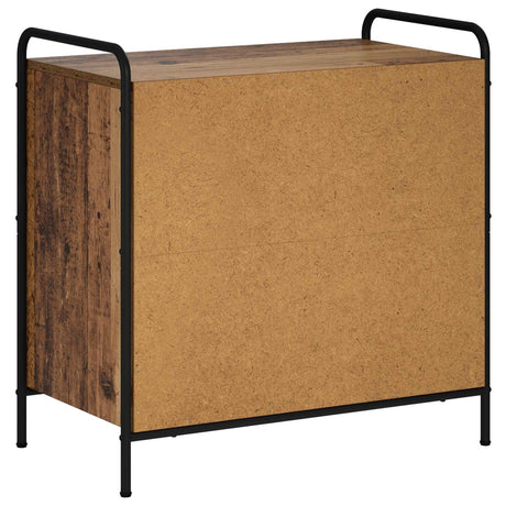 Wooden Chest Of 3 Drawers 70cm Wide With Steel Frame - Vantage Home