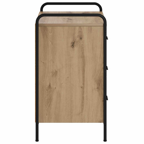 Wooden Chest Of 3 Drawers 70cm Wide With Steel Frame - Vantage Home