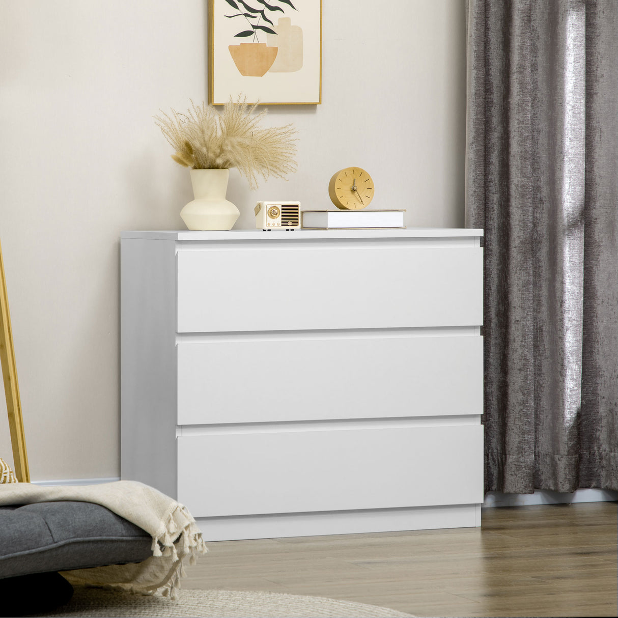 Wooden Chest Of 3 Drawers 73cm H x 80cm W - Velmora