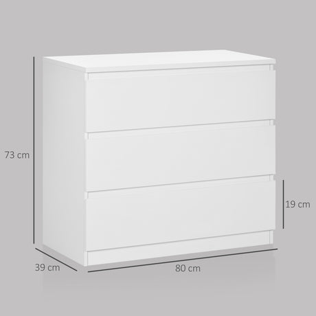 Wooden Chest Of 3 Drawers 73cm H x 80cm W - Velmora