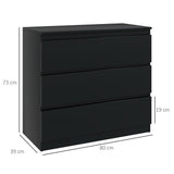 Wooden Chest Of 3 Drawers 73cm H x 80cm W - Velmora