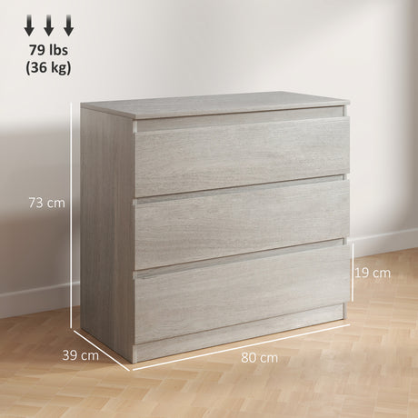Wooden Chest Of 3 Drawers 73cm H x 80cm W - Velmora