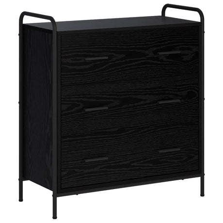 Wooden Chest Of 3 Drawers 73cm Wide With Steel Frame - Vantage Home