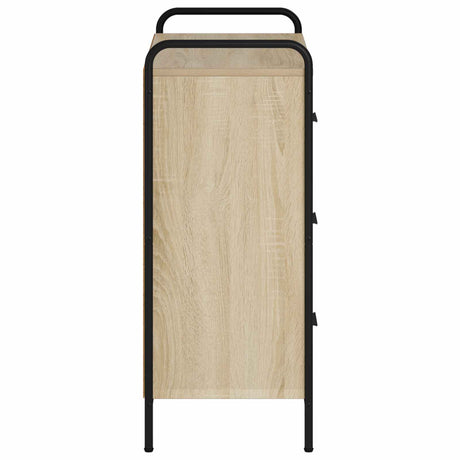 Wooden Chest Of 3 Drawers 73cm Wide With Steel Frame - Vantage Home