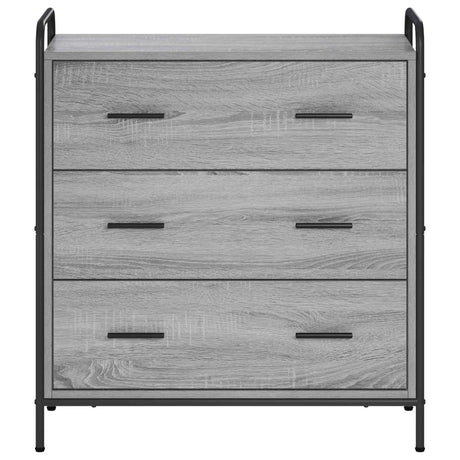 Wooden Chest Of 3 Drawers 73cm Wide With Steel Frame - Vantage Home