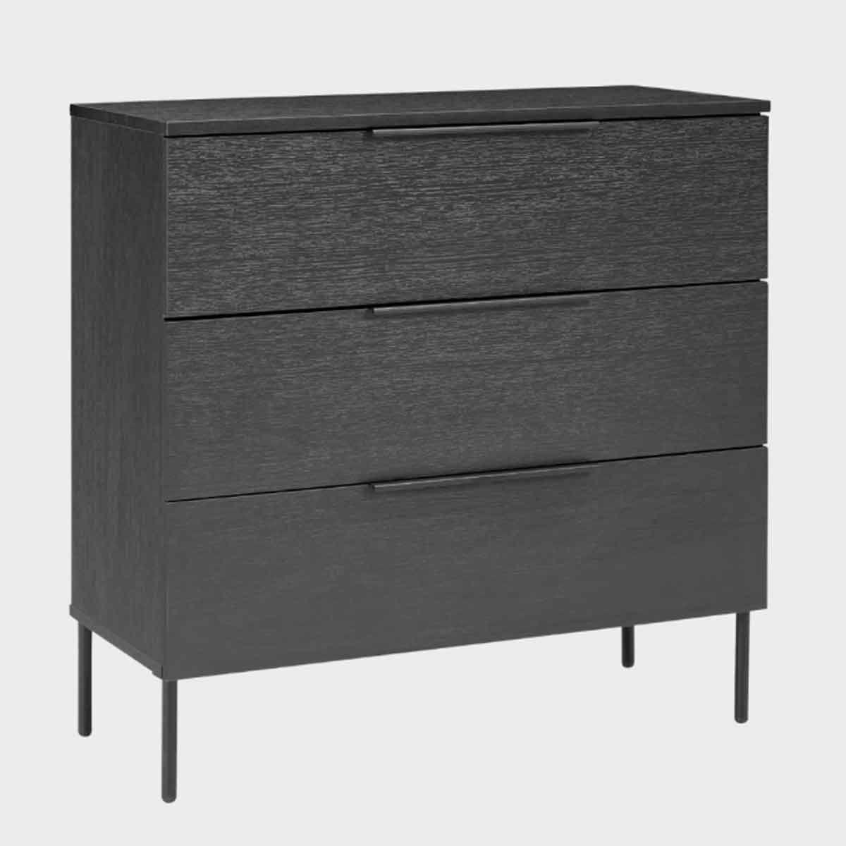 Wooden Chest Of 3 Drawers 80cm Wide - Luna