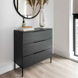 Wooden Chest Of 3 Drawers 80cm Wide - Luna