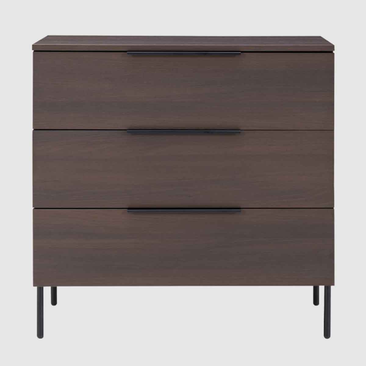 Wooden Chest Of 3 Drawers 80cm Wide - Luna