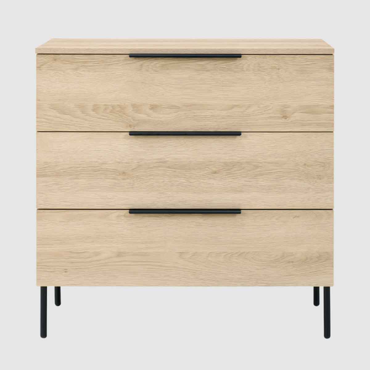 Wooden Chest Of 3 Drawers 80cm Wide - Luna