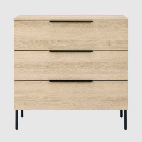 Wooden Chest Of 3 Drawers 80cm Wide - Luna