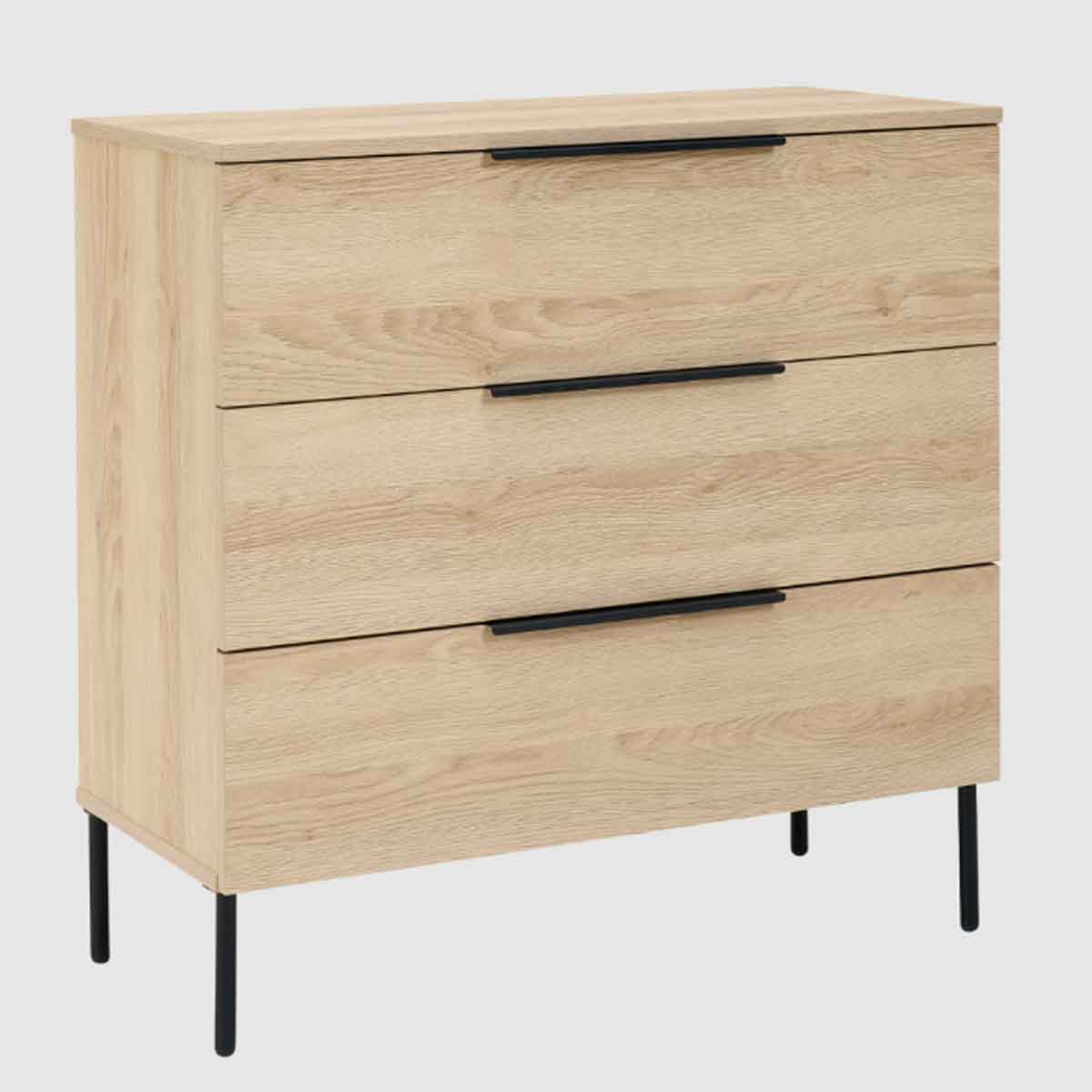 Wooden Chest Of 3 Drawers 80cm Wide - Luna