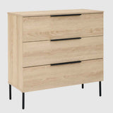 Wooden Chest Of 3 Drawers 80cm Wide - Luna