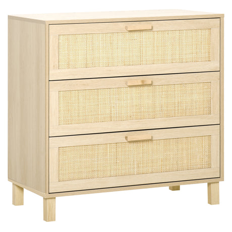 Wooden Chest Of 3 Drawers 80cm Wide - Velmora