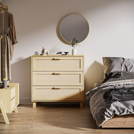 Wooden Chest Of 3 Drawers 80cm Wide - Velmora