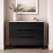 Wooden Chest Of 3 Drawers 80cm Wide With Marble Effect Glass Top - Orchid