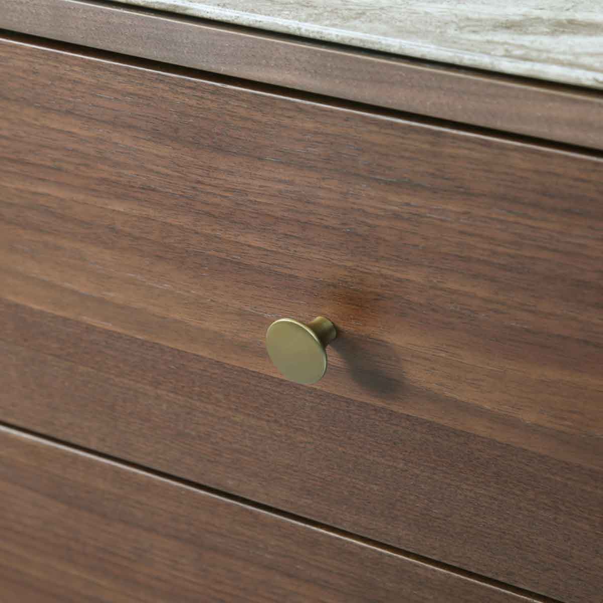 Wooden Chest Of 3 Drawers 80cm Wide With Marble Effect Glass Top - Willow