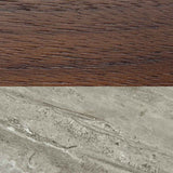 Wooden Chest Of 3 Drawers 80cm Wide With Marble Effect Glass Top - Willow