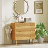 Wooden Chest Of 3 Drawers 80cm Wide With Steel Legs - Velmora