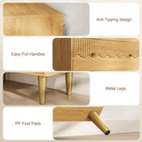 Wooden Chest Of 3 Drawers 80cm Wide With Steel Legs - Velmora