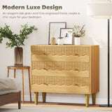 Wooden Chest Of 3 Drawers 80cm Wide With Steel Legs - Velmora
