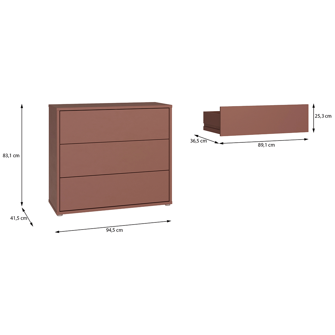 Wooden Chest Of 3 Drawers - Alice Springs