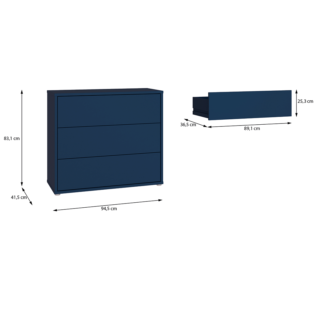 Wooden Chest Of 3 Drawers - Alice Springs