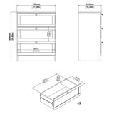 Wooden Chest Of 3 Drawers - Brande