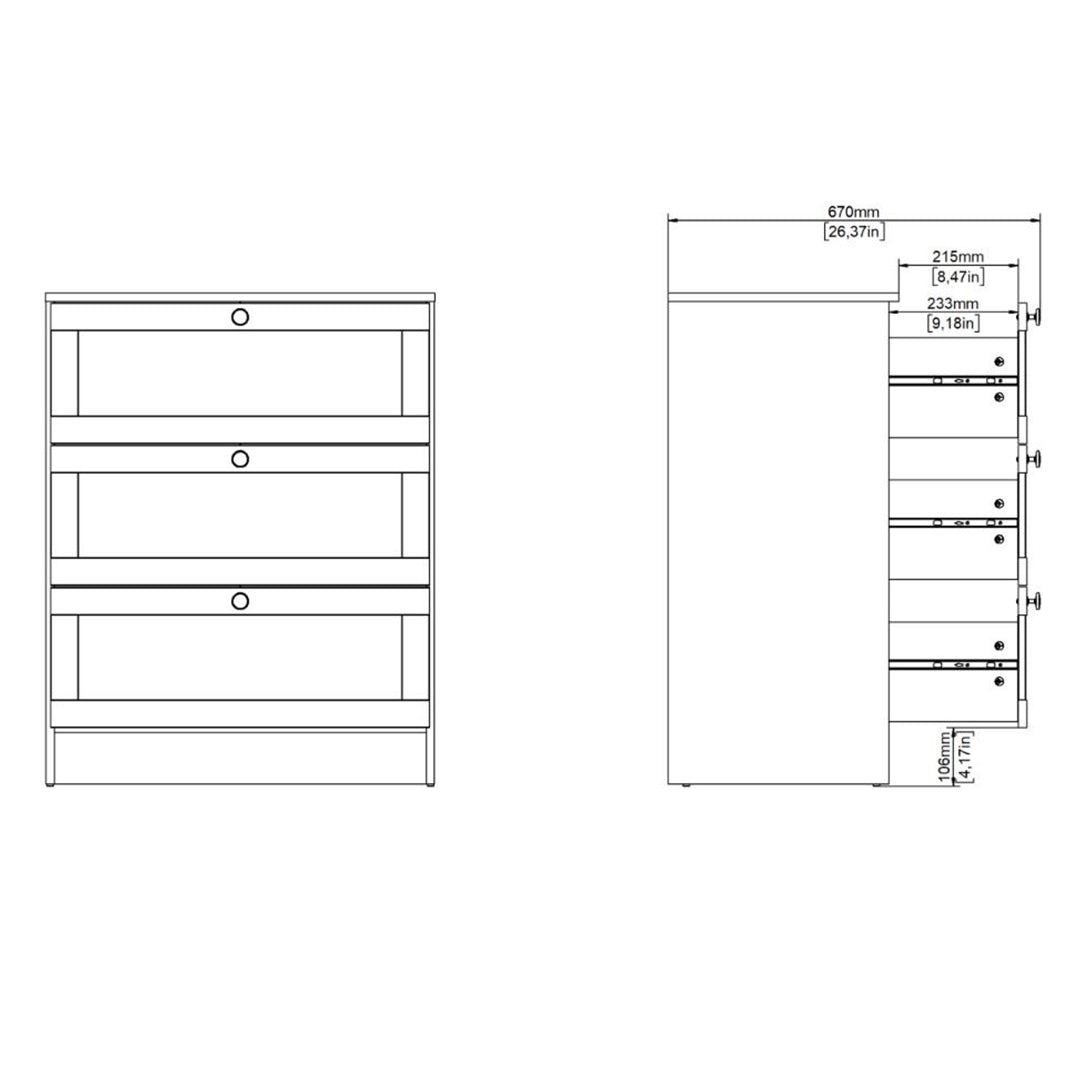 Wooden Chest Of 3 Drawers - Brande